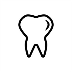 Tooth icon. Dentistry symbol. Medical sign. Dentalhealth. Isolated on white background