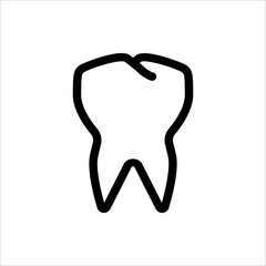 Tooth icon. Dentistry symbol. Medical sign. Dentalhealth. Isolated on white background