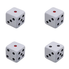 two dice on white gambling
