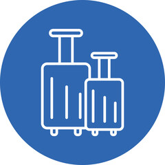Luggage line circle icon
