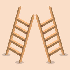 wooden ladder isolated on white