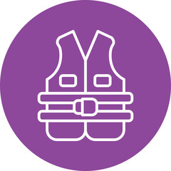 Life Jacket line circle icon