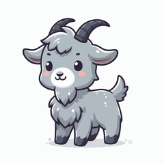 smile goat cartoon animal element logo