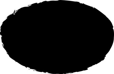 Oval brush painted ink. Grunge design elements