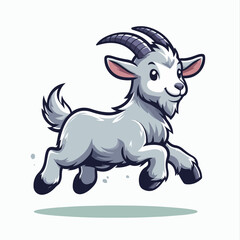 goat in cartoon style vector for story book education