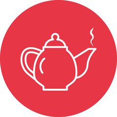 Teapot line circle icon