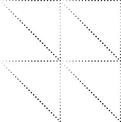 Dot halftone triangle. Geometric shapes element