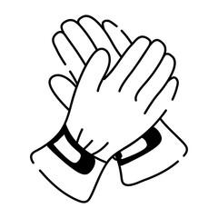 A customizable doodle icon of gloves 