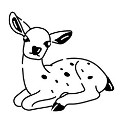 An icon of fawn in doodle style 