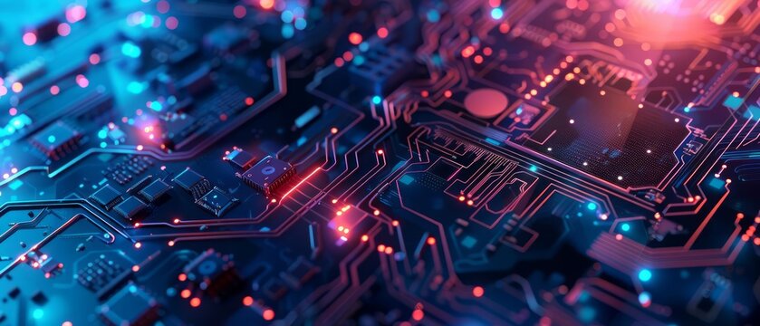 AI chip on technology background