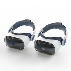 Virtual Reality Headsets on White Background. Modern VR Technology.