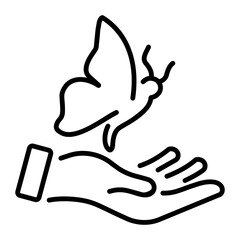 Latest line style icon depicting sensitive skin 