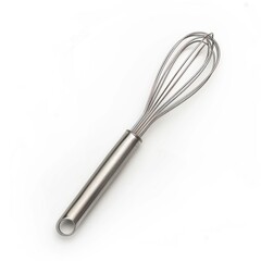 A Close-up High Resolution Image of a Whisk Against a White Background, Ideal for Culinary Projects.
