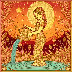 Aquarius Zodiac pattern