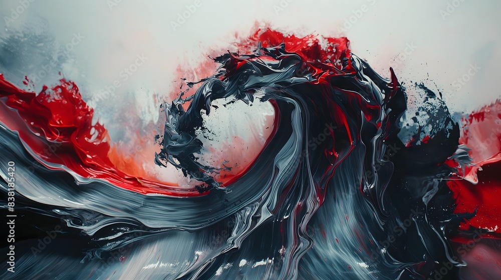 Poster 7. Picture an evocative visualization of an abstract wave of paint unfolding on a blank canvas, its dynamic movement and expressive brushwork capturing the essence of creativity and inspiration,