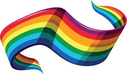 Obraz premium Waving ribbon of new progress Pride flag. Rainbow LGBT symbol.