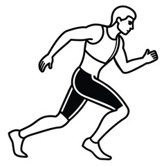 Olympic running man vector silhouette