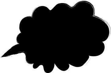 Speech bubble drawn with brush and paint, chat, message