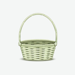 empty wicker basket isolated on white