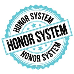 Obraz premium HONOR SYSTEM text on blue-black round stamp sign