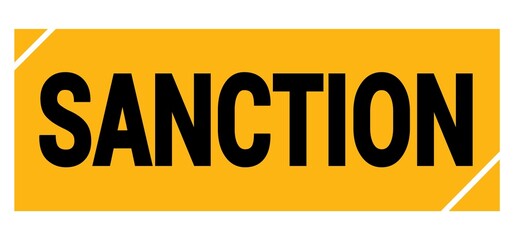 SANCTION text on yellow-black grungy stamp sign.