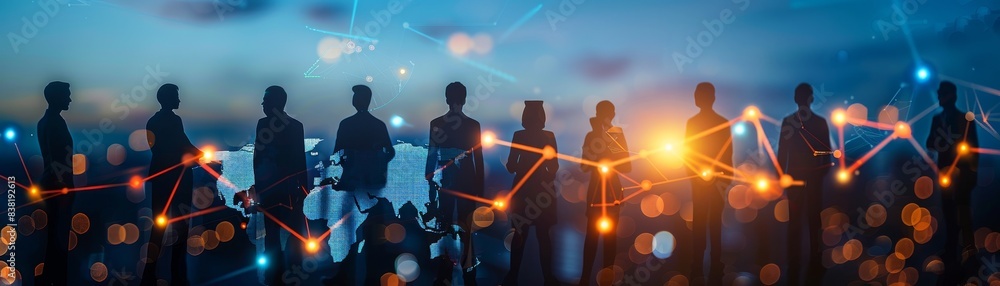 Poster global business structure of networking.
