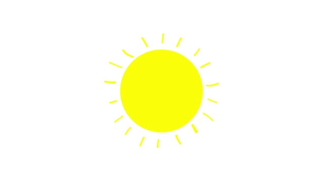 Animated of sun icon. sunrise concept. sun shining animated