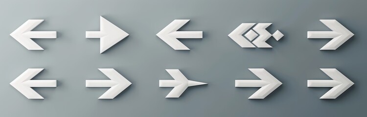 The cursor is white and transparent and the arrow points to the next or back direction on a website. It is arranged in a simple business symbol rendering.