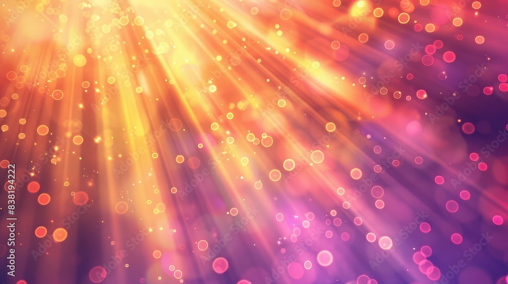Poster abstract shine glow background with radiant light beams and bokeh effects, creating a vibrant and dy