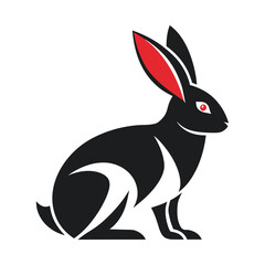 Minimalist rabbit vector illustration 