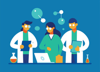 scientist teamwork ,Vector illustration cartoon character.