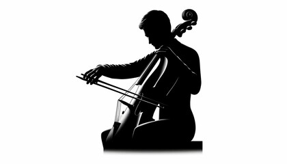 Fototapeta premium Shadow of a cellist
