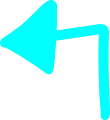 Handmade doodle arrow blue