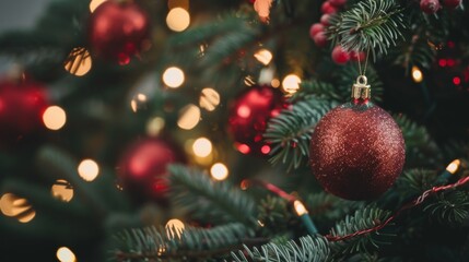 Obraz premium Christmas fir tree branches Background