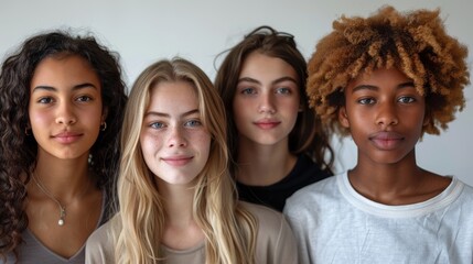 Fototapeta premium Group Of Confident Young People Looking At Camera With Determined Expressions