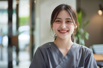 Obraz premium 笑顔の歯科衛生士の女性（歯科・医療業界・アシスタント・転職）