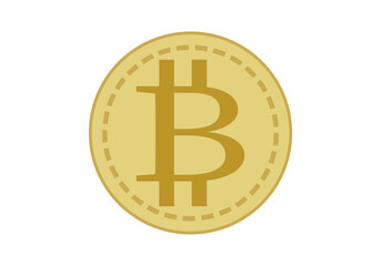 Moneda dorada de criptomoneda bitcoin. 