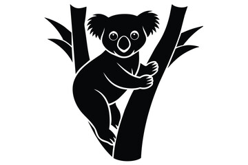 A koala clinging to a tree vector illustration 