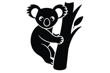 A koala clinging to a tree vector illustration 