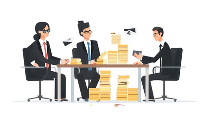 Office with employees engaging in a teambuilding activity