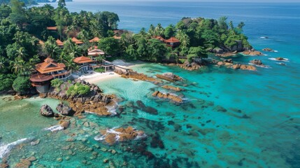 Serene Paradise Retreat: Luxurious Resort by Pristine Beaches with Crystal-Clear Waters