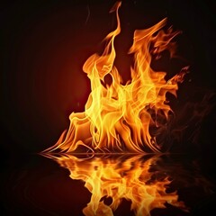 Fototapeta premium Beautiful stylish fire flames 