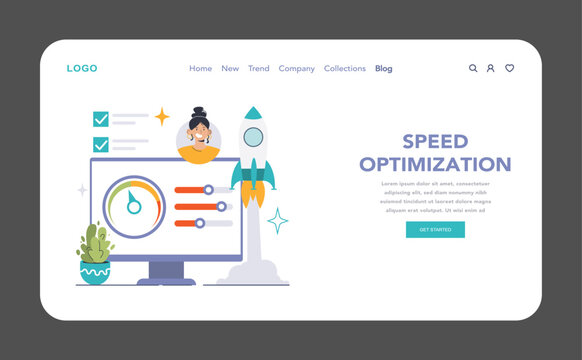 Website Optimization set. Flat vector illustration.