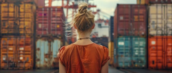 Obraz premium Empowered at the Harbor A Young Woman's