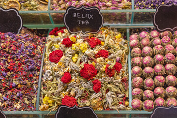 Dried Fruits and Flowers Relax Tea Mix at Spice Market Turkey