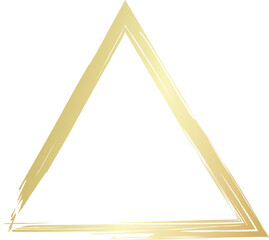 Gold triangle drawn with a brush. Elements for design