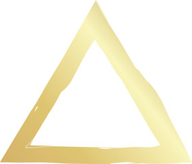 Gold triangle drawn with a brush. Elements for design