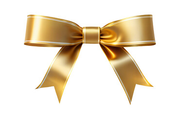 golden ribbon bows on a transparent background