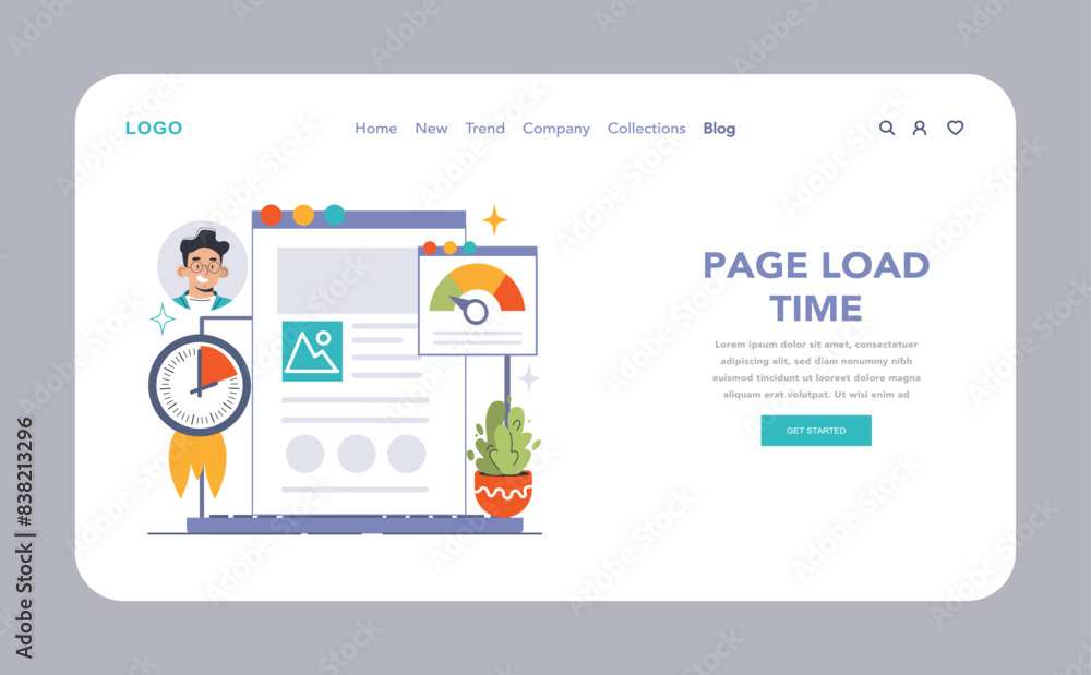 Aufkleber website analysis web or landing. conversion rate and traffic analysis