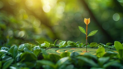 Dart in a green target, symbolizing the success of net zero carbon initiatives